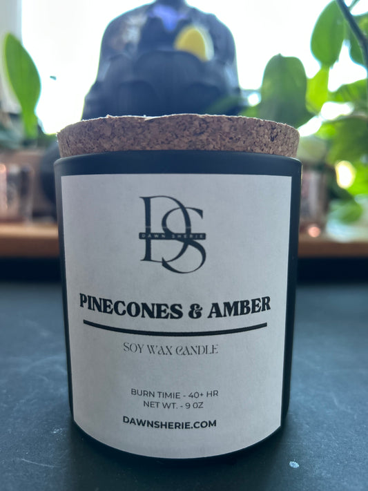 Pinecones & Amber Candle